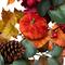 22" Orange & Burgundy Fall Harvest Artificial Floral & Pinecone Wreath